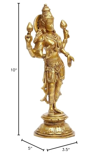 Kartique Brass Maa Lakshmi Standing Considered To Be Auspicious At Home Office Maha Laxmi Idol Dhan Devi Goddess Of Prosperity W